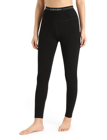 Women's Icebreaker Merino 260 Tech High Rise Leggings Base Layers Black | CA 1095DFMN